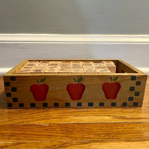 Vintage wood rubber teacher stamps (30), gently used - Picture 2 of 4